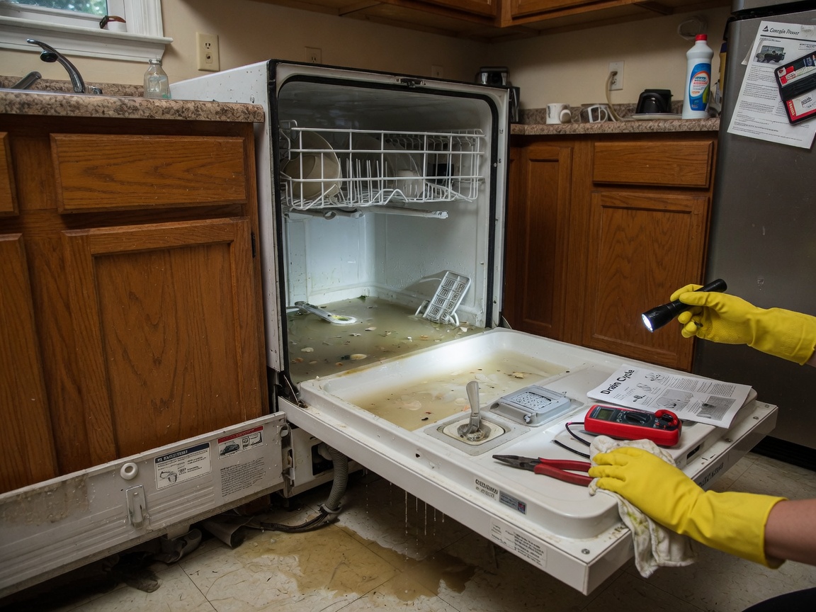 Dishwasher Not Draining? Standing Water, Common Causes and Repair Signs